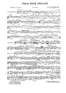 Trois duos faciles et instructifs pour deux flûtes, Op.74: Flötenstimme I by Kaspar Kummer