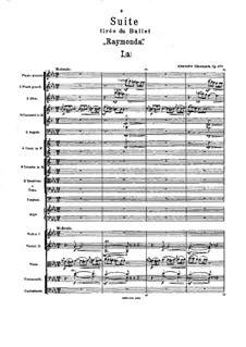 Raimonda, Op.57: Suite. Full score by Alexander Glazunov