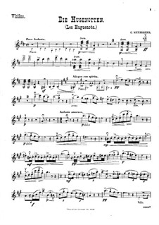 Transkriptionen über Themen aus Opern von Meyerbeer für Violine (oder Flöte), Cello und Klavier: Violinstimme by Wilhelm Popp