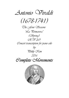 Violinkonzert Nr.1 in E-Dur 'Frühling', RV 269: Arrangement for piano solo by Antonio Vivaldi