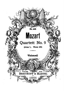 Streichquartett Nr.9 in A-Dur, K.169: Cellostimme by Wolfgang Amadeus Mozart