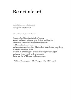 Be not afear'd: For alto saxophone and guitar by David W Solomons
