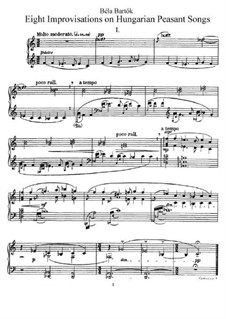 Improvisations on Hungarian Peasant Songs, Op.20: Für Klavier by Béla Bartók