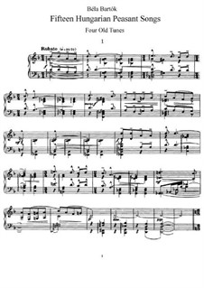 Fifteen Hungarian Peasant Songs, Sz.71: Für Klavier by Béla Bartók