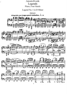 Legenden für Klavier, vierhändig, B.117 Op.59: Vollsammlung by Antonín Dvořák