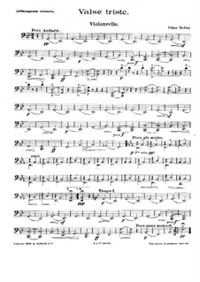 Valse triste for String Quartet: Сellostimme by Oskar Nedbal