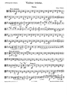 Valse triste for String Quartet: Violastimme by Oskar Nedbal