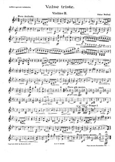 Valse triste for String Quartet: Violinstimme II by Oskar Nedbal