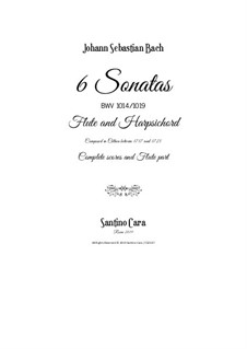 6 Sonatas for Flute and Harpsichord (or Piano), BWV 1014/1019: 6 Sonatas for Flute and Harpsichord (or Piano) by Johann Sebastian Bach