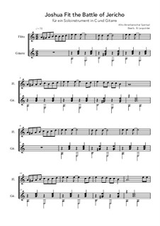 Joshua Fit the Battle of Jericho: For solo instrument in C and guitar (a minor) by folklore