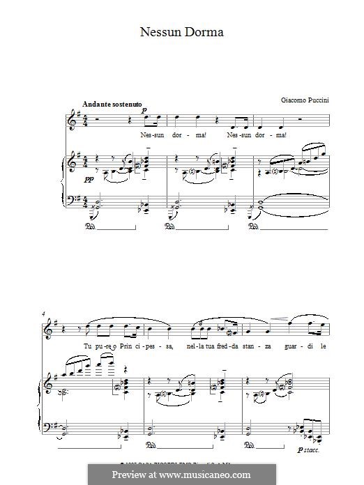 Turandot: Nessun dorma by Giacomo Puccini