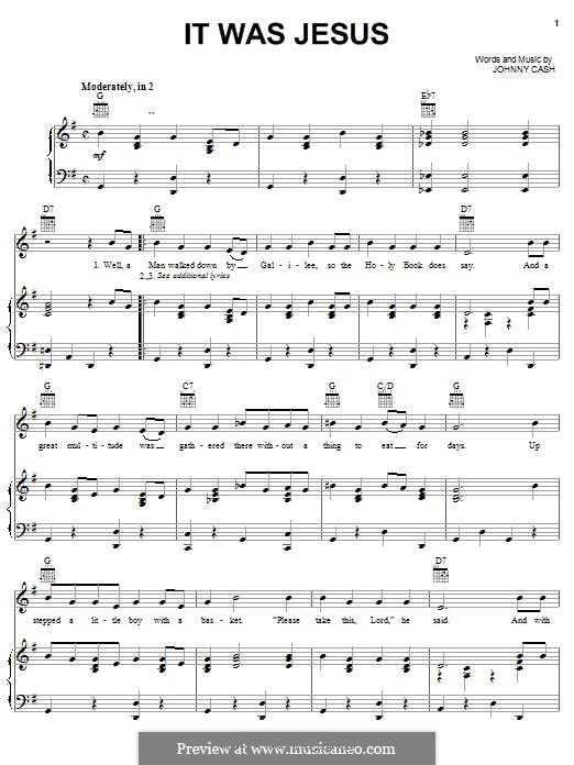 It Was Jesus: Für Stimme und Klavier (oder Gitarre) by Johnny Cash