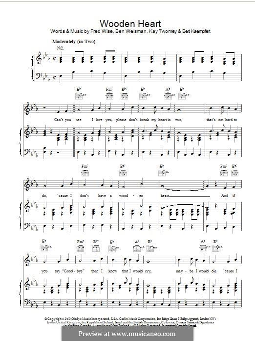 World We Knew (Over and Over): Für Stimme und Klavier (oder Gitarre) by Ben Weisman, Bert Kaempfert, Fred Wise, Kay Twomey