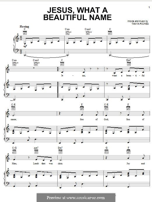 Jesus What a Beautiful Name: Für Stimme und Klavier (oder Gitarre) by Tanya Riches