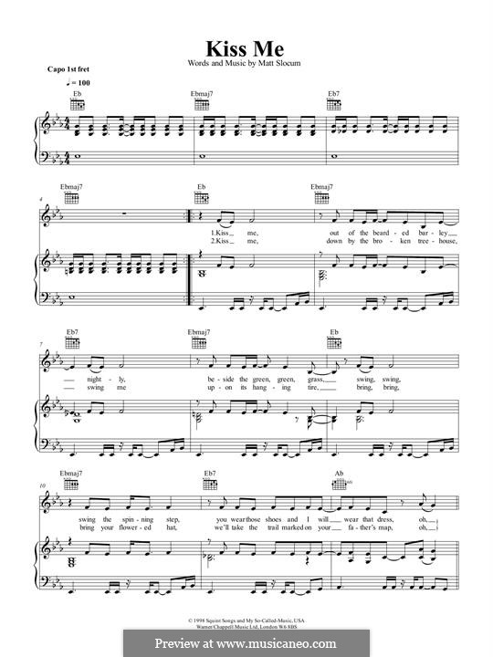 Kiss Me (Sixpence None the Richer): Für Stimme und Klavier (oder Gitarre) by Matt Slocum