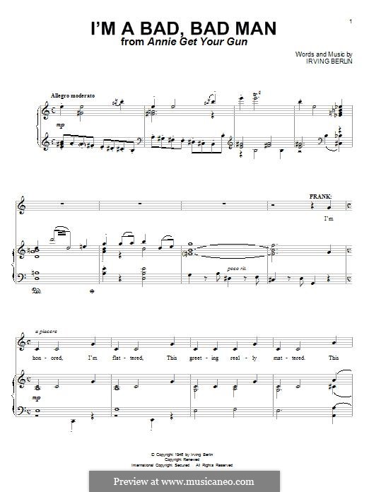 I'm a Bad, Bad Man: Für Stimme und Klavier by Irving Berlin