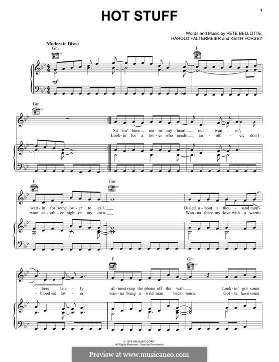 Hot Stuff (Donna Summer): Für Stimme und Klavier (oder Gitarre) by Harold Faltermeyer, Keith Forsey, Peter Bellotte