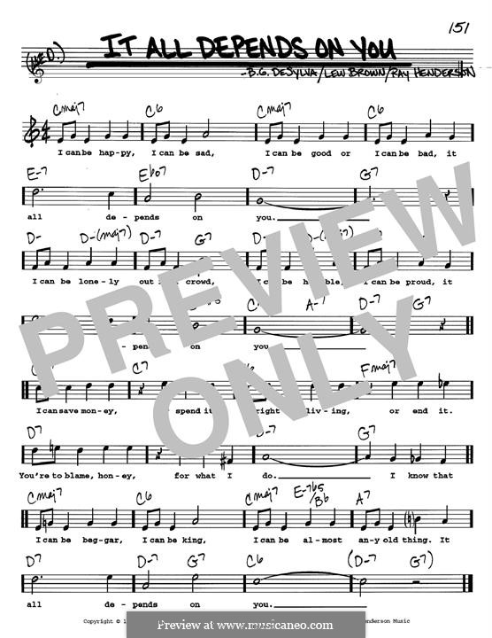 It All Depends on You (Al Jolson): For instrument in C by Ray Henderson