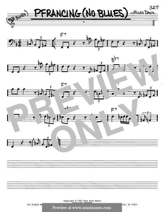 Pfrancing (No Blues): For bass clef instrument by Miles Davis