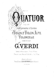 Streichquartett in e-Moll: Violinstimme I by Giuseppe Verdi