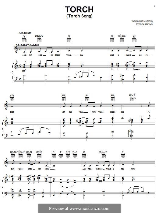Torch (Torch Song): Für Stimme und Klavier (oder Gitarre) by Irving Berlin