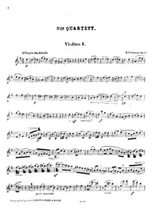 Streichquartett Nr.3 in G-Dur, Op.34: Violinstimme I by Robert Volkmann