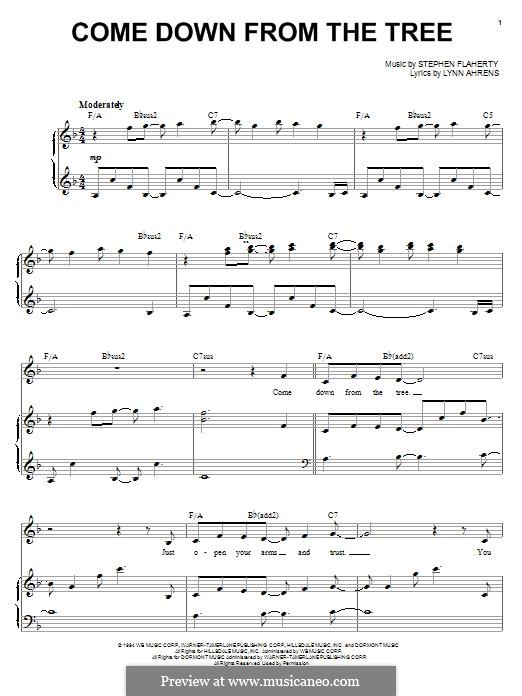 Come Down from The Tree (Audra McDonald): Für Stimme und Klavier (oder Gitarre) by Lynn Ahrens, Stephen Flaherty