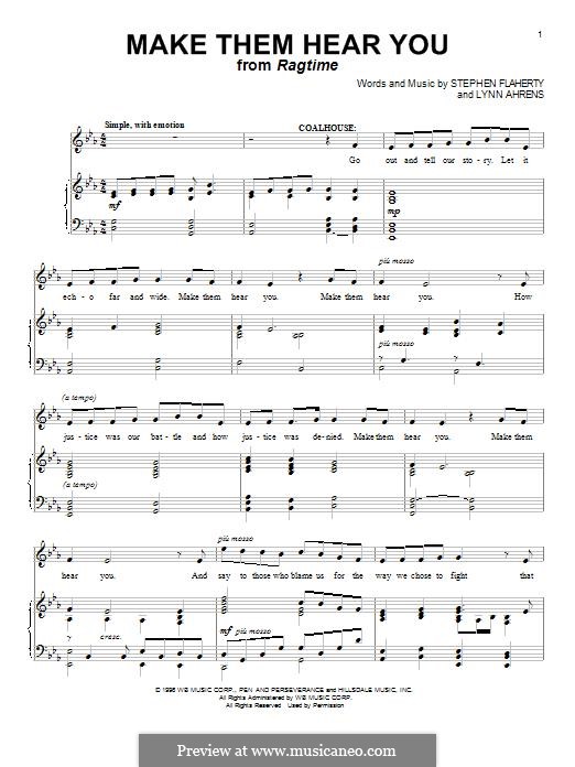 Make Them Hear You: Für Stimme und Klavier by Lynn Ahrens, Stephen Flaherty