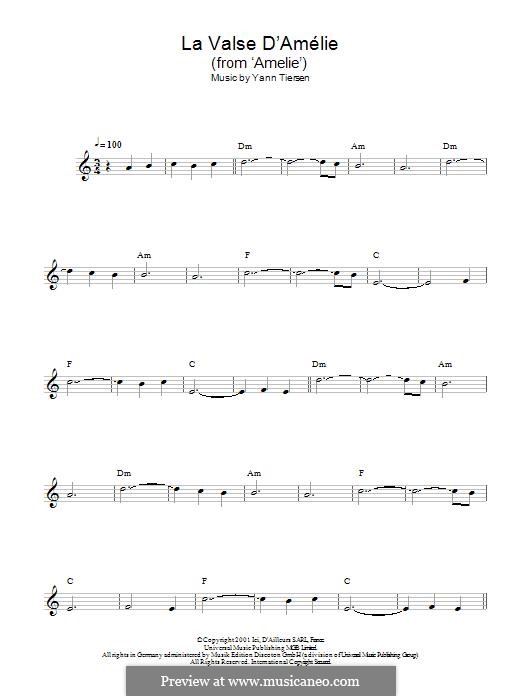 La Valse d'Amelie: Für Gitarre mit Tabulatur by Yann Tiersen