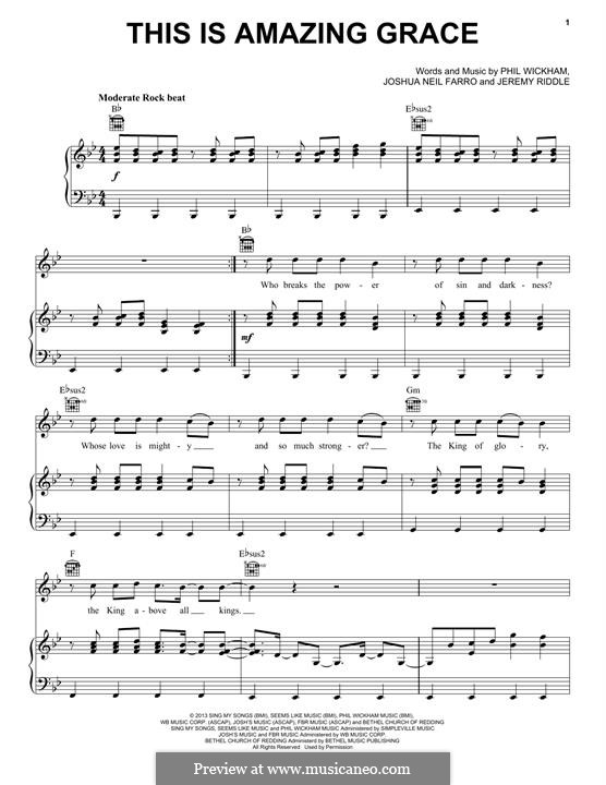 This is Amazing Grace: Für Stimme und Klavier (oder Gitarre) by Joshua Farro, Jeremy Riddle, Phil Wickham
