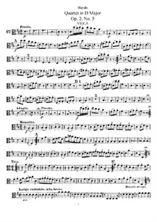 Streichquartett in D-Dur, Hob.III/11 Op.2 No.5: Bratschenstimme by Joseph Haydn