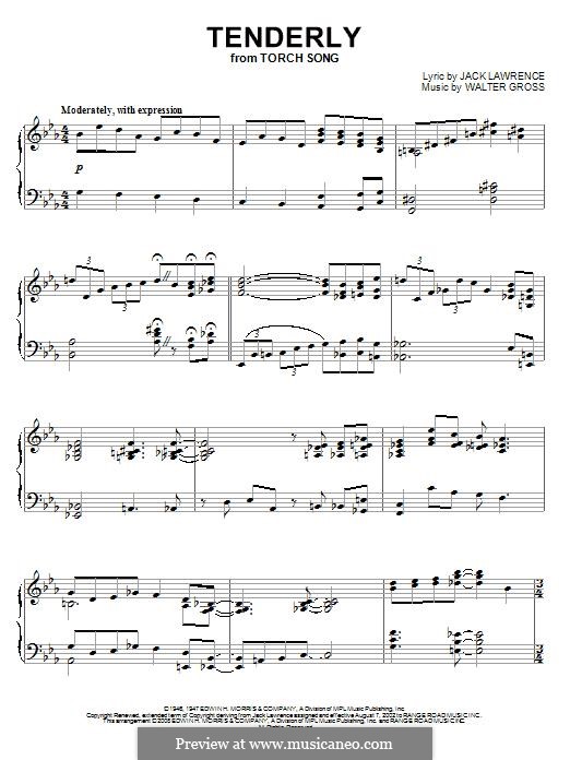 Tenderly: Für Klavier by Walter Gross