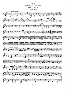 Streichquartett in Es-Dur, Hob.III/9 Op.2 No.3: Violinstimme II by Joseph Haydn