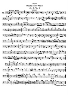 Streichquartett in Es-Dur, Hob.III/9 Op.2 No.3: Cellostimme by Joseph Haydn