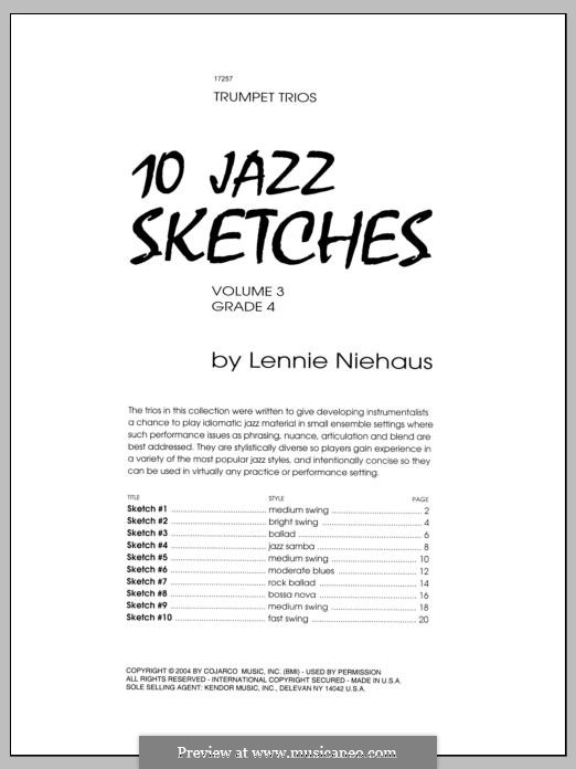 10 Jazz Sketches: Volume 3 (trumpets) by Lennie Niehaus