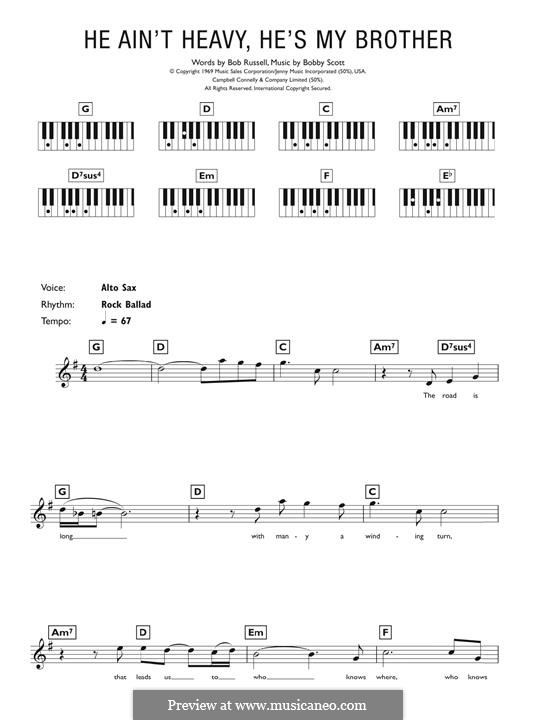 He Ain't Heavy, He's My Brother: Melodische Linie by Bobby Scott