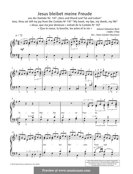 Jesus bleibet: Für Klavier by Johann Sebastian Bach