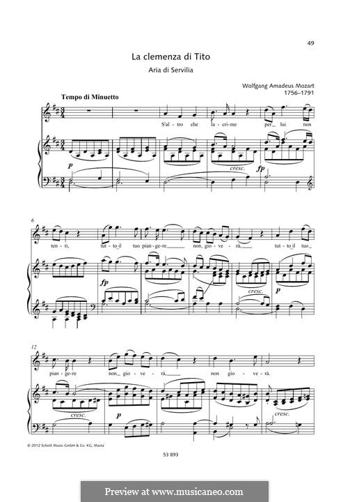 S'altro che lagrime: Für Stimme und Klavier by Wolfgang Amadeus Mozart