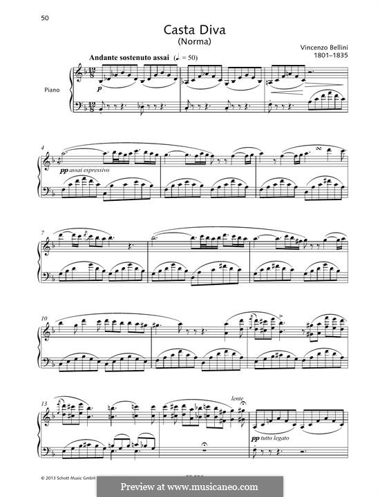 Casta diva: Für Stimme und Klavier by Vincenzo Bellini
