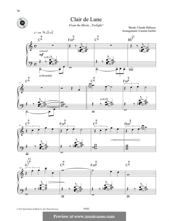 No.3 Clair de lune, for Piano: Für einen Interpreten by Claude Debussy