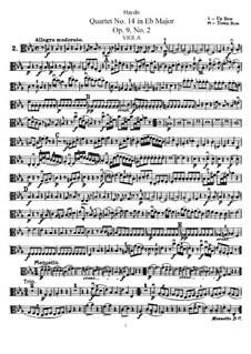 Streichquartett Nr.14 in Es-Dur, Hob.III/20 Op.9 No.2: Bratschenstimme by Joseph Haydn