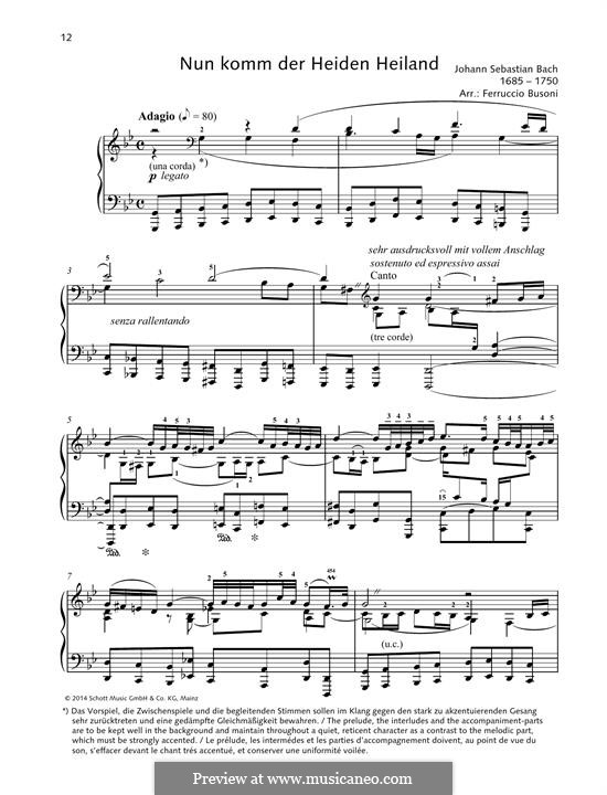 Nun komm, der Heiden Heiland, BWV 62 von J.S. Bach auf MusicaNeo
