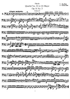 Streichquartett Nr.14 in Es-Dur, Hob.III/20 Op.9 No.2: Cellostimme by Joseph Haydn
