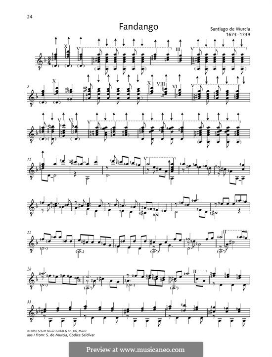 Fandango: Für Gitarre by Santiago de Murcia