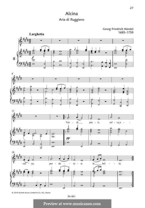 Alcina, HWV 34: Verdi prati by Georg Friedrich Händel