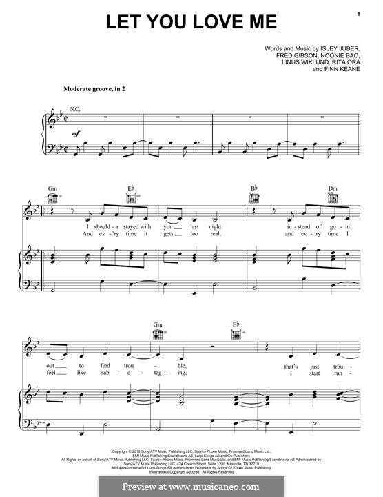 Let You Love Me (Rita Ora): Für Stimme und Klavier (oder Gitarre) by Linus Wiklund, Fred Gibson, Noonie Bao, Isley Juber, Finn Keane, Rita Ora