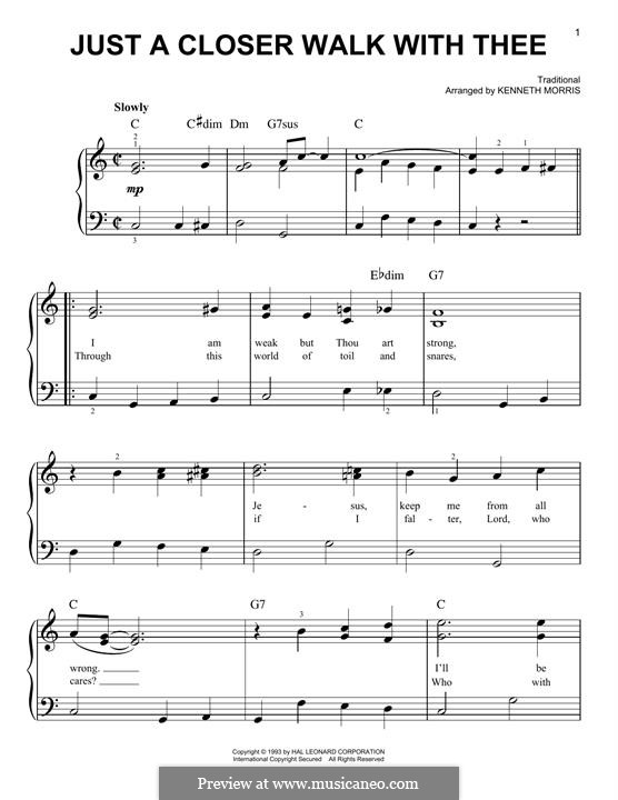 Just a closer walk with thee: Für Klavier by folklore