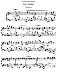 Vier Stücke, Op.51: Für Klavier by Alexander Skrjabin