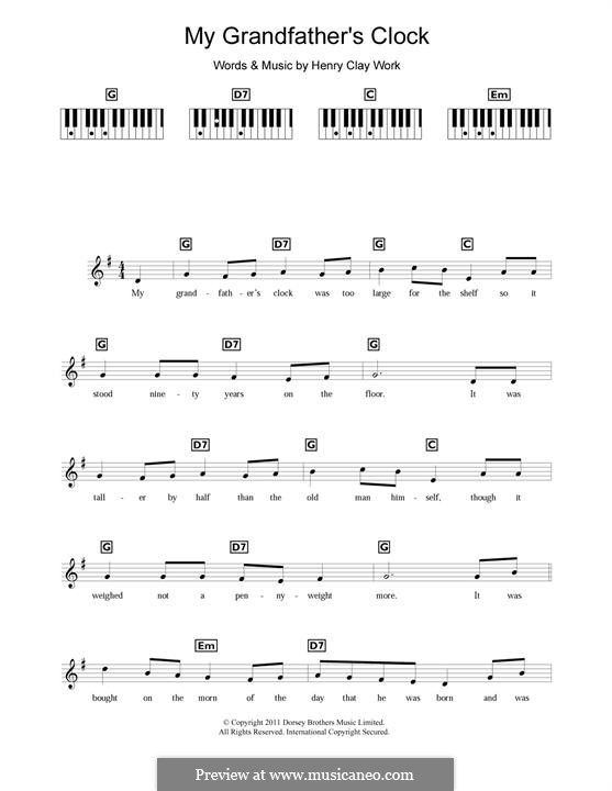 Grandfather's Clock: Für Keyboard by Henry Clay Work