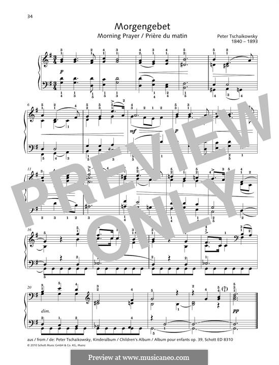 No.1 Morning Prayer: Für Klavier by Pjotr Tschaikowski
